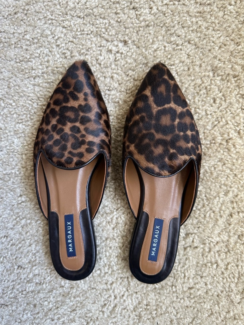 Margaux The Mule in Leopard-Print Calf Hair 37.5 (US 7.5)